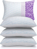 WISHSMILE Cooling King Size Pillows Set of 4, Shredded Memory Foam Pillows by WishSmile