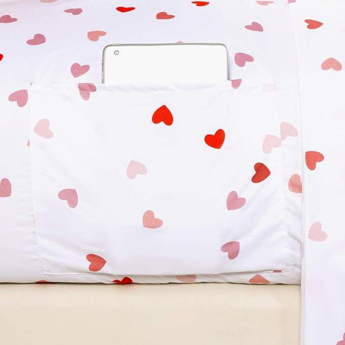 Elegant Comfort Luxury Soft Bed Sheets Heart Pattern - Image 3