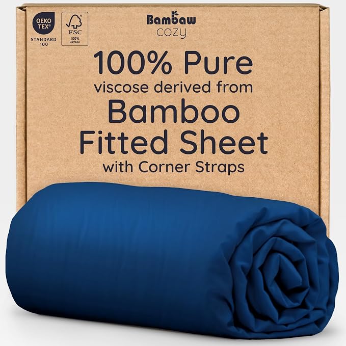 Bambaw 100% Viscose Derived from Bamboo Fitted Sheet Twin Size, Cooling Fitted by Bambaw