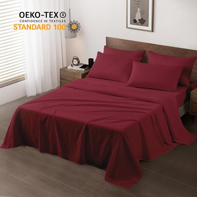 Maple&Stone Twin Flat Sheet 6 Pack, Premium Soft & Breathable, Brushed - Image 2