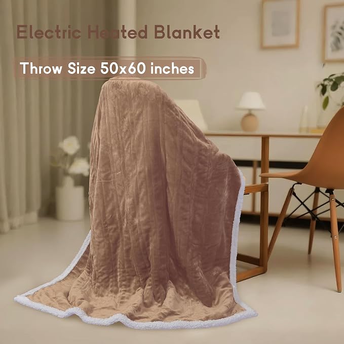Heated Blanket Electric Throw Size 50''x60'' - Image 2