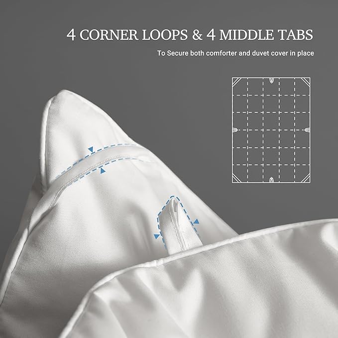 Hotel Grand White Goose Feather Down Fiber Comforter Twin Size, 100% Cotton - Image 4