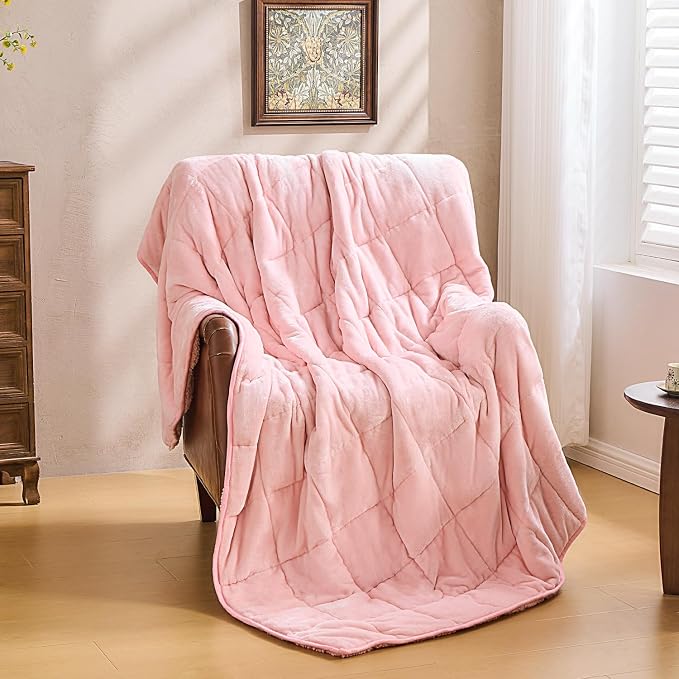 Super Fuzzy Soft Sherpa Fleece Weighted Blanket, 15 lbs Dual Sided Fluffy Heavy - Image 7