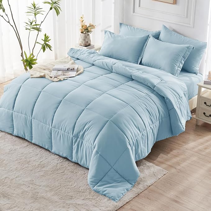 JOLLYVOGUE Twin Comforter Set, Ultra-Soft Bed in a Bag Twin Size 5 Pieces - Image 7