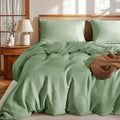 LBRO2M 100% France Linen Duvet Cover Set Queen Size 3 Pcs Natural Flax by LBRO2MBedding