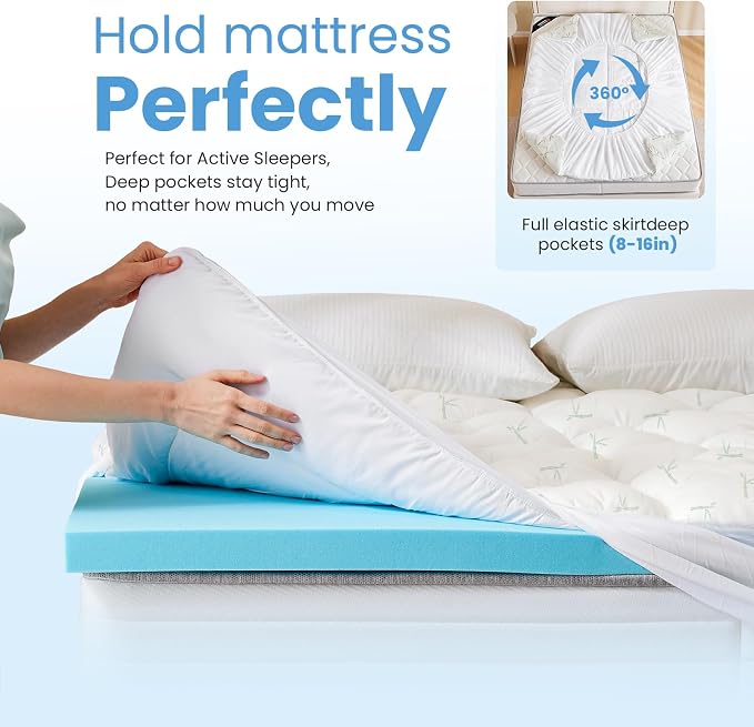 DUMOS Dual Layer Mattress Topper Full Size, 2 Inch Gel Memory Foam + 1 Inch - Image 4