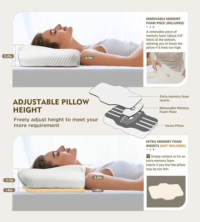 Osteo Cervical Pillow for Neck Pain Relief, Hollow Design Odorless Memory Foam - Image 4