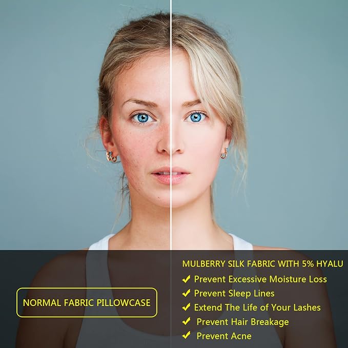 Silk Pillowcase for Hair and Skin, Mulberry Silk Pillow Cases King Size - Image 4