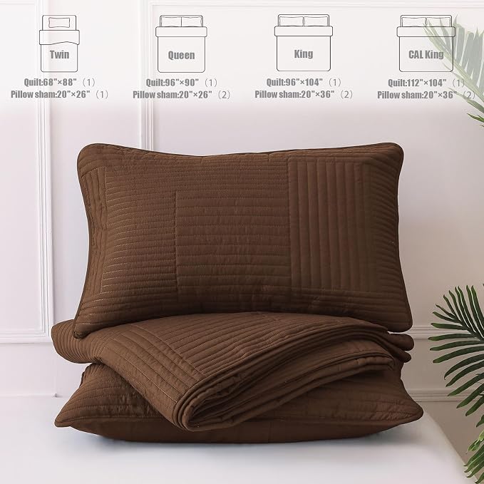 Whale Flotilla Ultra Soft Queen Quilt Bedding Set, Lightweight Microfiber Brown - Image 7