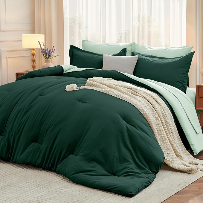 MUXHOMO 7 Pieces Queen Comforter Set, Soft Bed in a Bag Queen Size, All Season by MUXHOMO