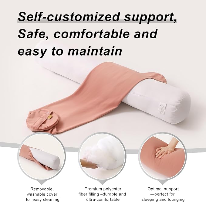 Body Pillow for Adults, Long Round Pillow, Big Cylindrical Pillow, Large Full - Image 4