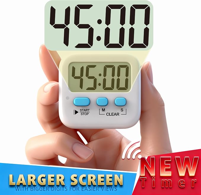 Antonki 2 Pack Digital Timer for Kids, Magnetic Countdown Kitchen Timers for - Image 4
