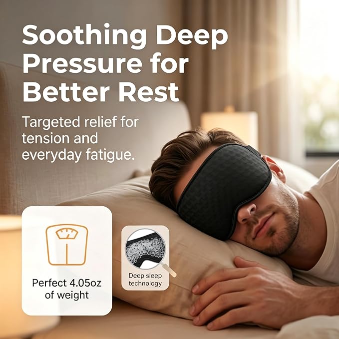 Blackout Weighted Eye Mask for Sleeping: 3D Contoured Gentle-Pressure Sleep - Image 5