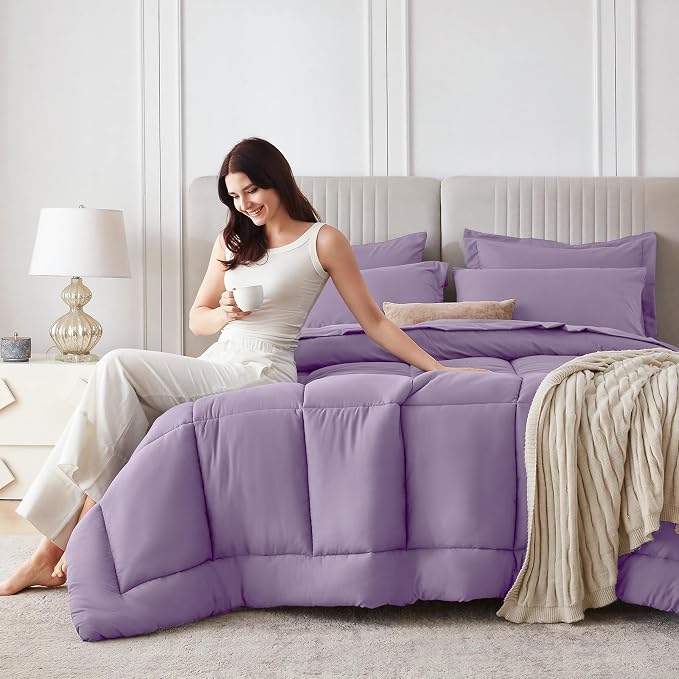 Sasttie Full Size Comforter Sets, 7 Pieces Bed in a Bag Full, Complete Bedding - Image 8