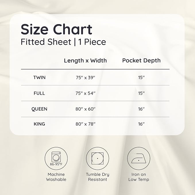 Bambaw 100% Viscose Derived from Bamboo Full Fitted Sheet, Cooling Fitted Sheet - Image 8