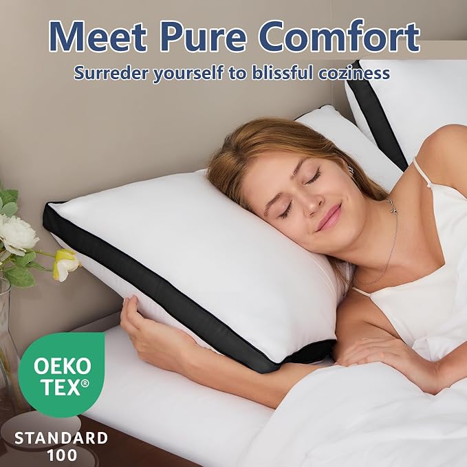 CozyLux Pillows Queen Size Set of 2, Soft and Supportive 3D Down Alternative - Image 2