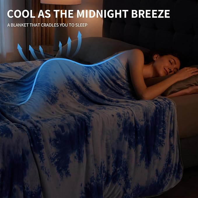 Guohaoi Cooling Throw Blanket for Hot Sleepers, Decortive Tie Dye, Arc-Chill - Image 6