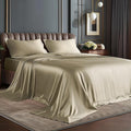 BEDELITE King Size Sheets Set, Luxury Soft Taupe Satin Sheets by BEDELITE