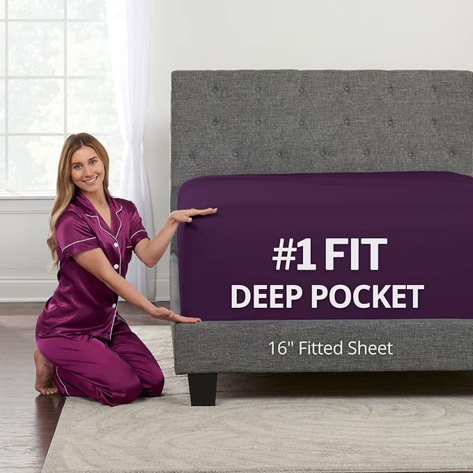 DeaLuxe California King Fitted Sheet Deep Pocket by DeaLuxeBedding