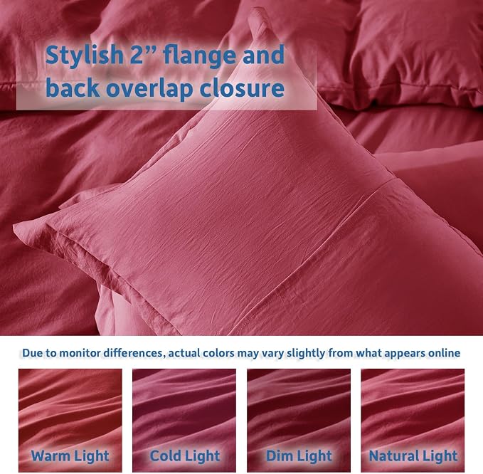 Nestl Burgundy Red Duvet Cover King Size - Image 8
