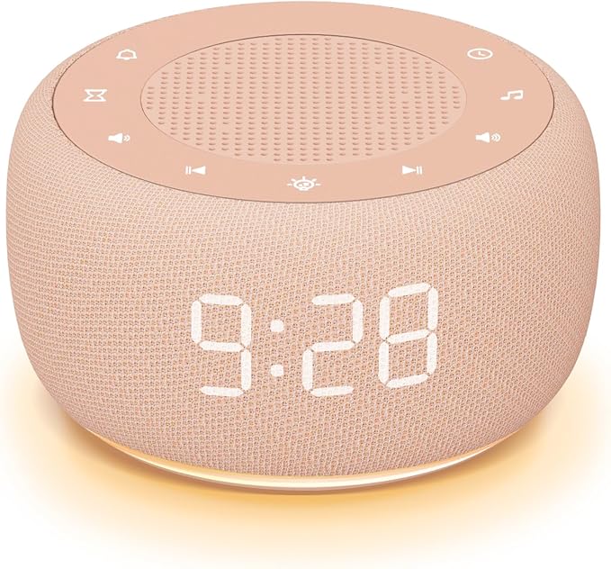 Buffbee Sound Machine & Alarm Clock 2-in-1, 0-100% Clock Face Brightness by BUFFBEE