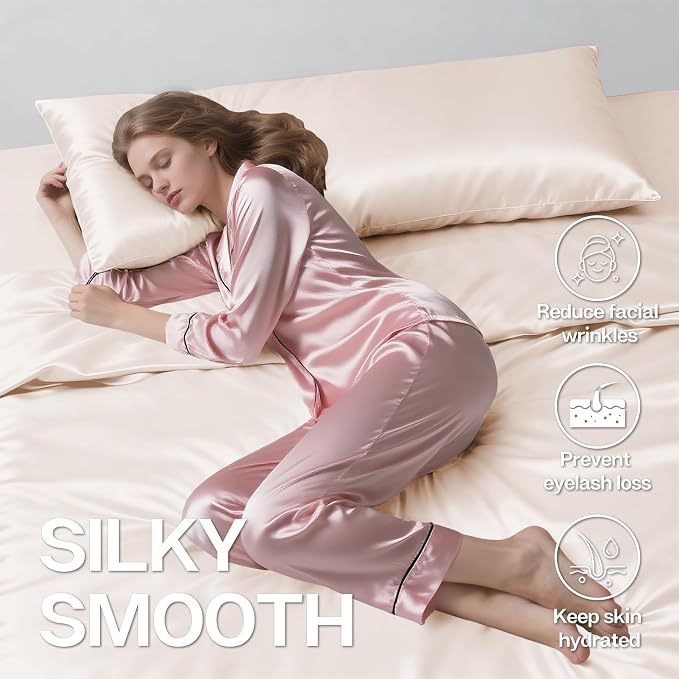 MR&HM Satin Body Pillow Cover, Soft and Breathable Body Pillow Case - Image 4