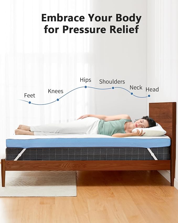 PERLECARE 3 Inch Firm Mattress Topper Twin Size, Cooling Gel-Infused & Bamboo - Image 3