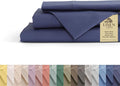 Linen Home 100% Cotton Percale Sheets Full Size, Dark Blue, Deep Pocket by LINENHOME
