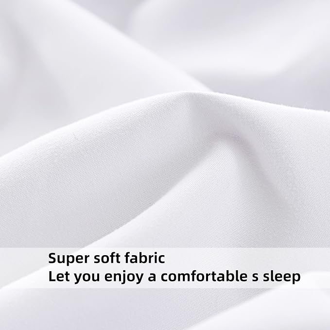 HBHLFZ Twin Fitted Sheet Only, Soft Breathable Bottom Sheet - Image 4