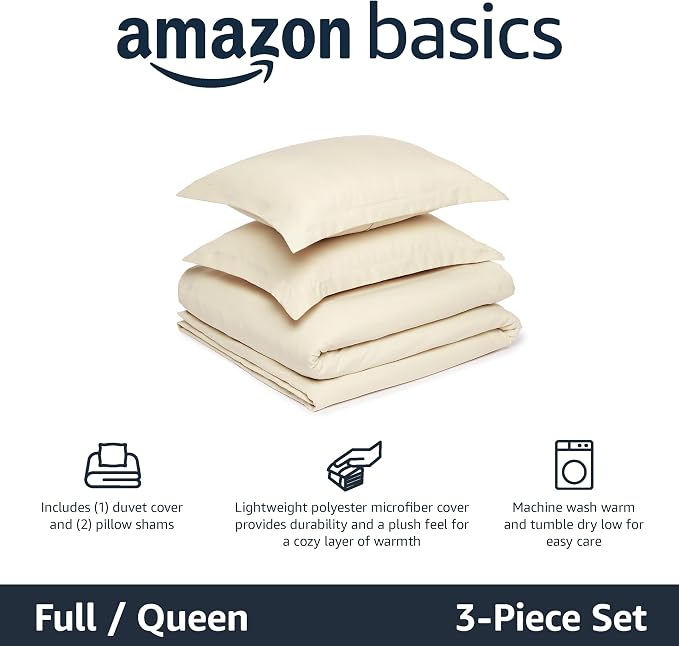 Amazon Basics Lightweight Microfiber 3-Piece Duvet Cover Set - Image 2