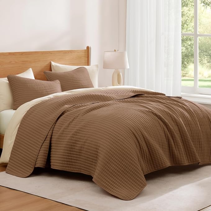 WRENSONGE Brown California/Oversized King Size Quilt Bedding Set - Image 3