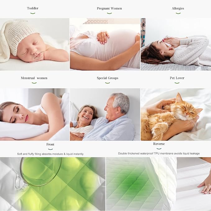 UNILIBRA Twin XL Mattress Pad Waterproof Rayon Made from Bamboo, Fitted Deep - Image 6