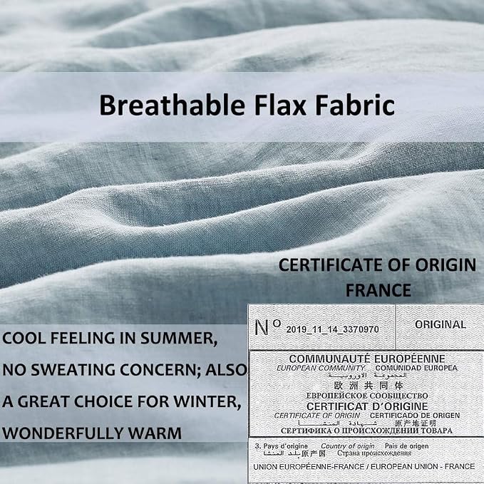 Simple&Opulence 100% French Flax Linen Duvet Cover Set - Image 3