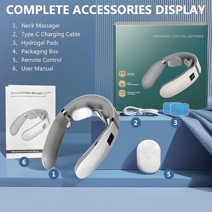 Neck Massager with Heat, Ultra-Lightweight Electric Pulse Device - Image 9