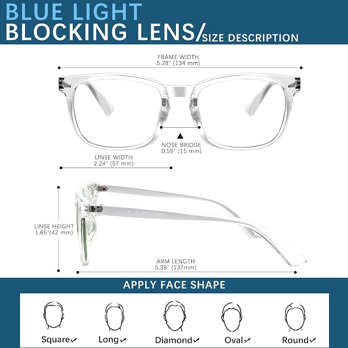 Oilway Blue-Light Blocking Glasses Computer Reading/Gaming/TV/Phones Glasses - Image 2
