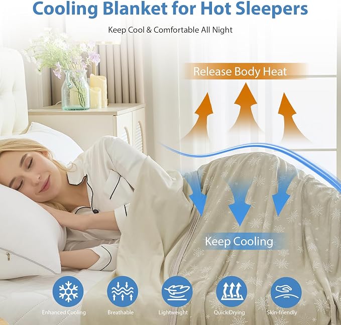 OIGAE Cooling Blanket for Hot Sleepers - Image 2
