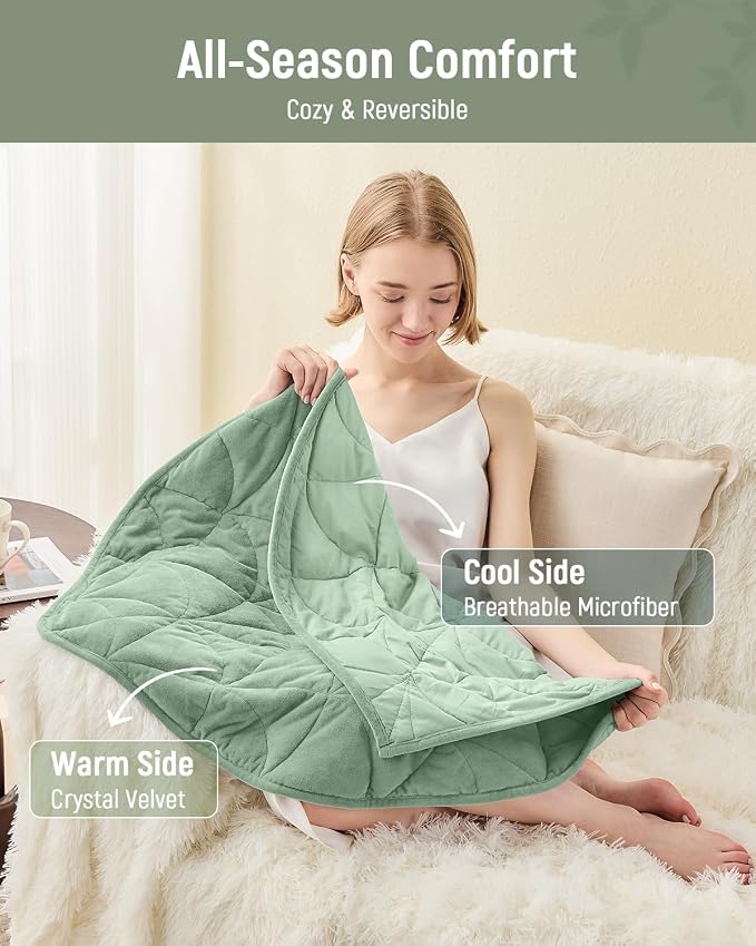 Weighted Lap Blanket 5 lbs for Adults, Luxury Soft Small Weighted Blanket - Image 3