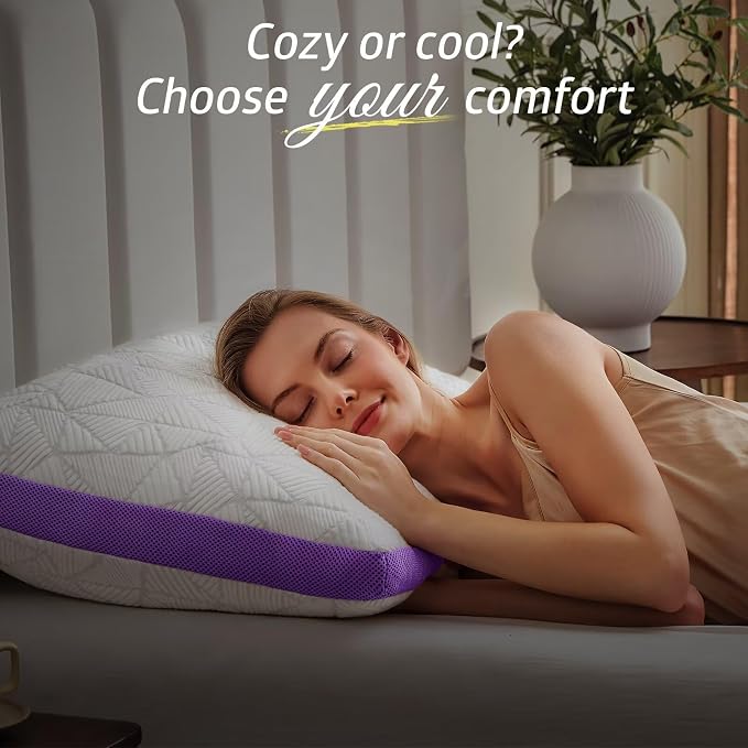 BETU Cooling Pillows Queen Size Set of 2, Shredded Memory Foam Pillows Cool - Image 6