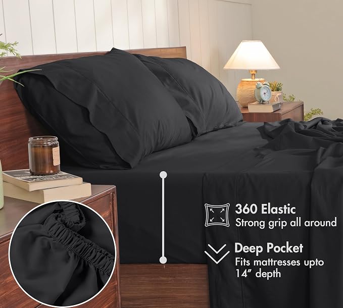 RUVANTI 100% Cotton Sheets – California King Percale Bedding, Cooling & - Image 6