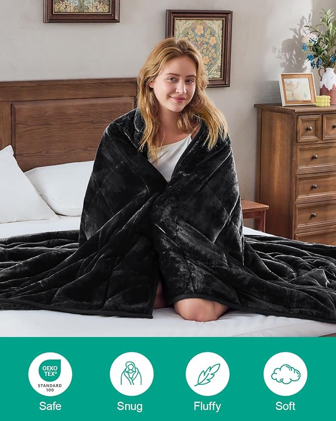 Super Fuzzy Soft Sherpa Fleece Weighted Blanket, 20 lbs Dual Sided Fluffy Heavy - Image 4