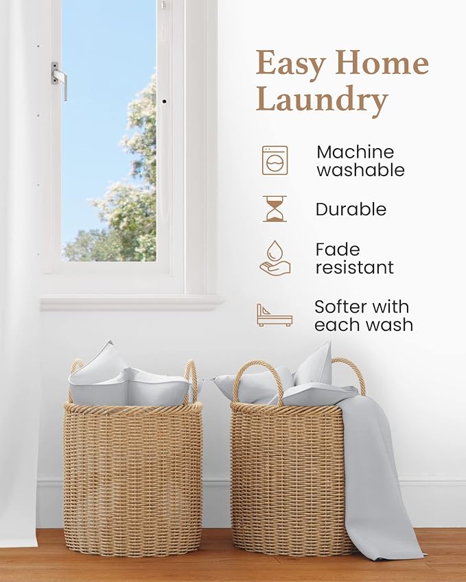 1000 TC Light Gray King Pillowcases Set of 2 100% Egyptian Cotton Pillow Cases - Image 5