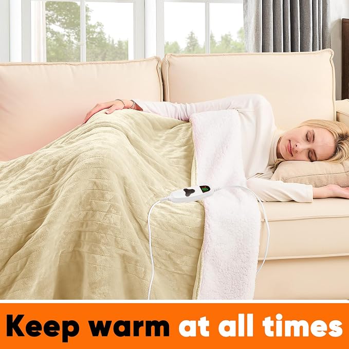 greenoak Heated Blanket Electric Throw 50"X60", Heating Blanket - Image 3