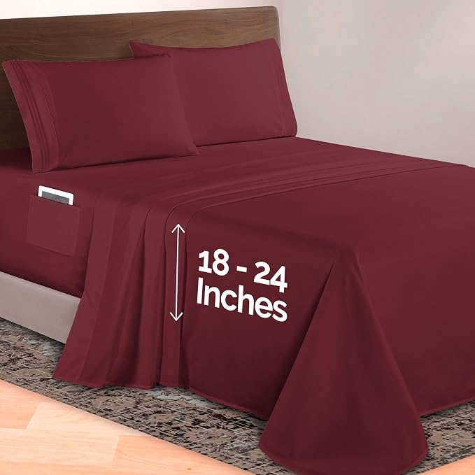 Elegant Comfort Luxurious 1500 Premium Hotel Quality Microfiber 4-Piece Sheet - Image 2