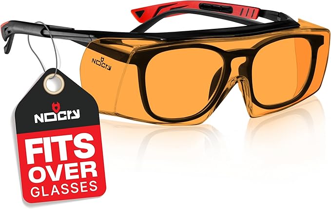 NoCry Blue Light Blocking Safety Glasses Over Eyeglasses by NoCry