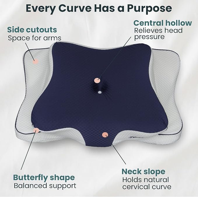 Cervical Neck Pillow for Sleeping – Cooling Memory Foam Cervical Pillow for - Image 4
