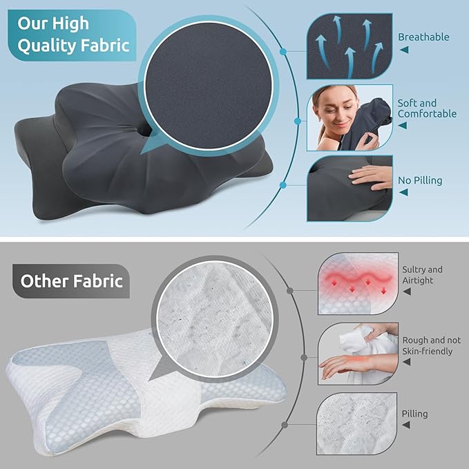DONAMA Cervical Pillow for Neck and Shoulder Pain Relief, Cooling Contour - Image 3