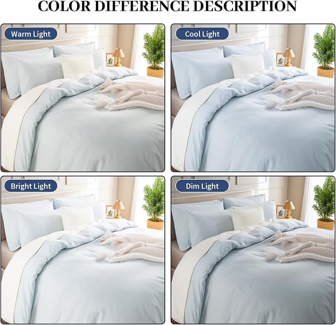 NEXHOME PRO Duvet Cover Set Queen Size Linen Look Textured Natural 100% Organic - Image 2
