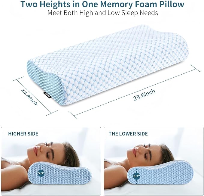 Cervical Pillow for Neck Pain Relief, Contour Memory Foam Pillows for Sleeping - Image 3