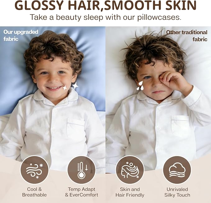 MR&HM Breathable Toddler Pillowcase 13"x18" Travel Pillow Case Set of 2 - Image 4
