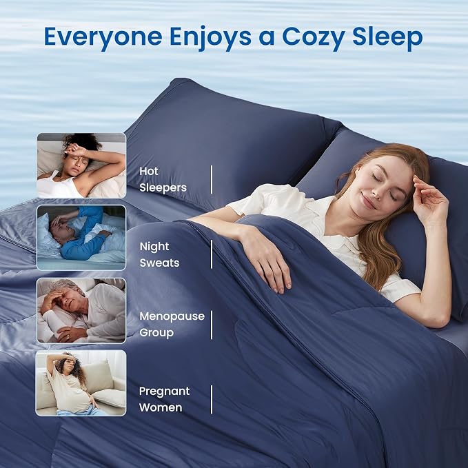 Cozy Bliss Cooling Comforter King Size, Reversible Lightweight Cooling Blankets - Image 4